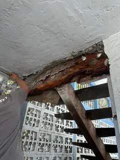 rotted wood on stairs
