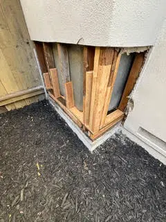 wooden framing within a house